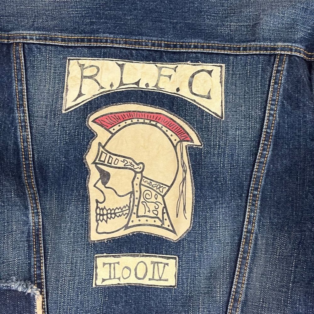 Ralph Lauren Dark Indigo Denim Jacket with Cream and Red Patch - Picture 4 of 7